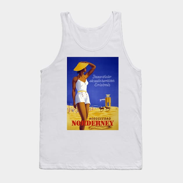 Vintage Travel Poster Germany Norderney Tank Top by vintagetreasure